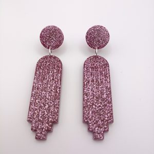 boucles d'oreilles résine roses